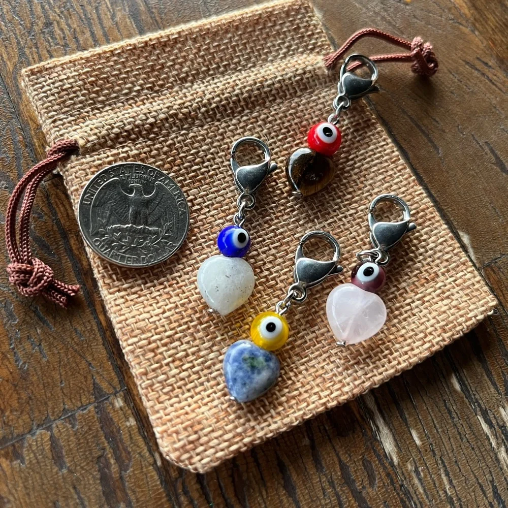 Crystal Pet Charms Sodalite Pet Charm Rose Quartz Pet Charm Evil Eye Pet Charms
